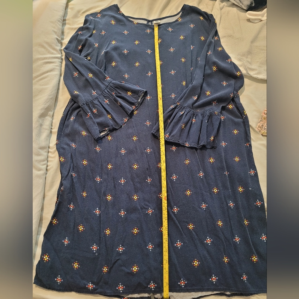Old Navy Shift Dress Blue Bell Sleeve